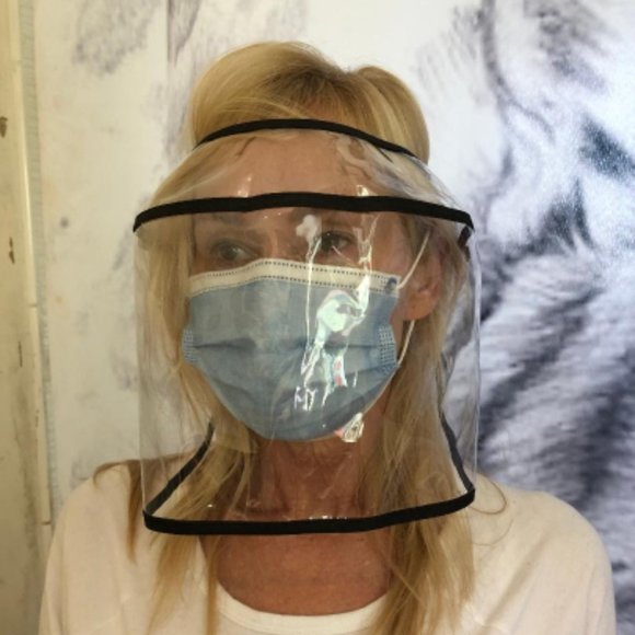 Face shield Mask with matching Hat sturdy washable - Picture 2 of 6